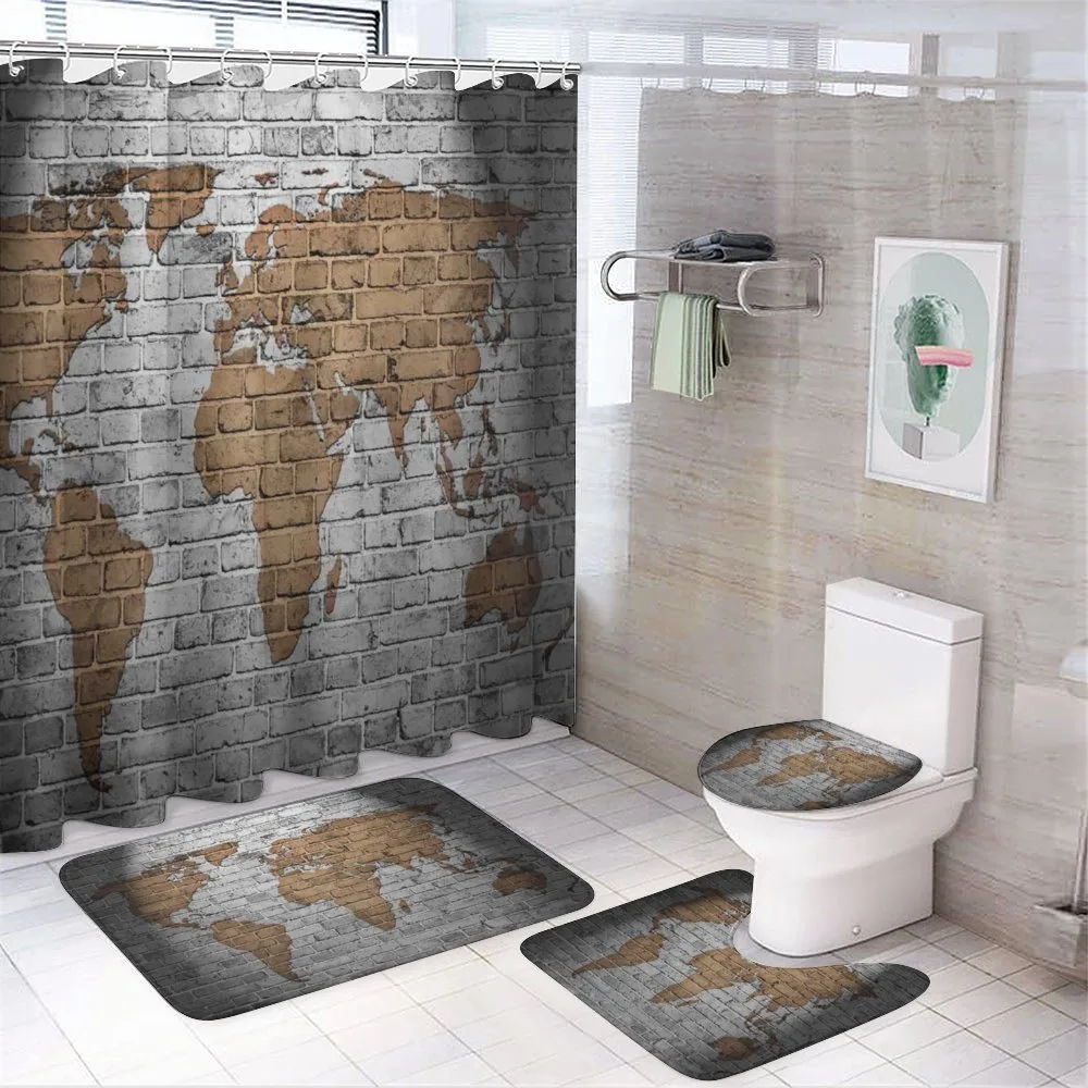 Countries Continents 4-Piece Bathroom Set product video
