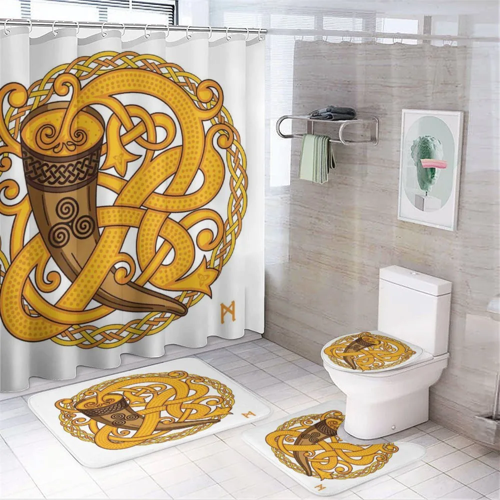 Drinking Horn and Woven Motif — 4-Piece Bathroom Set preview