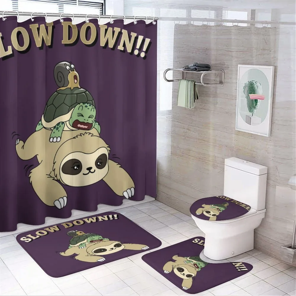 Funny Cartoon Scenery 4-Piece Bathroom Set product video