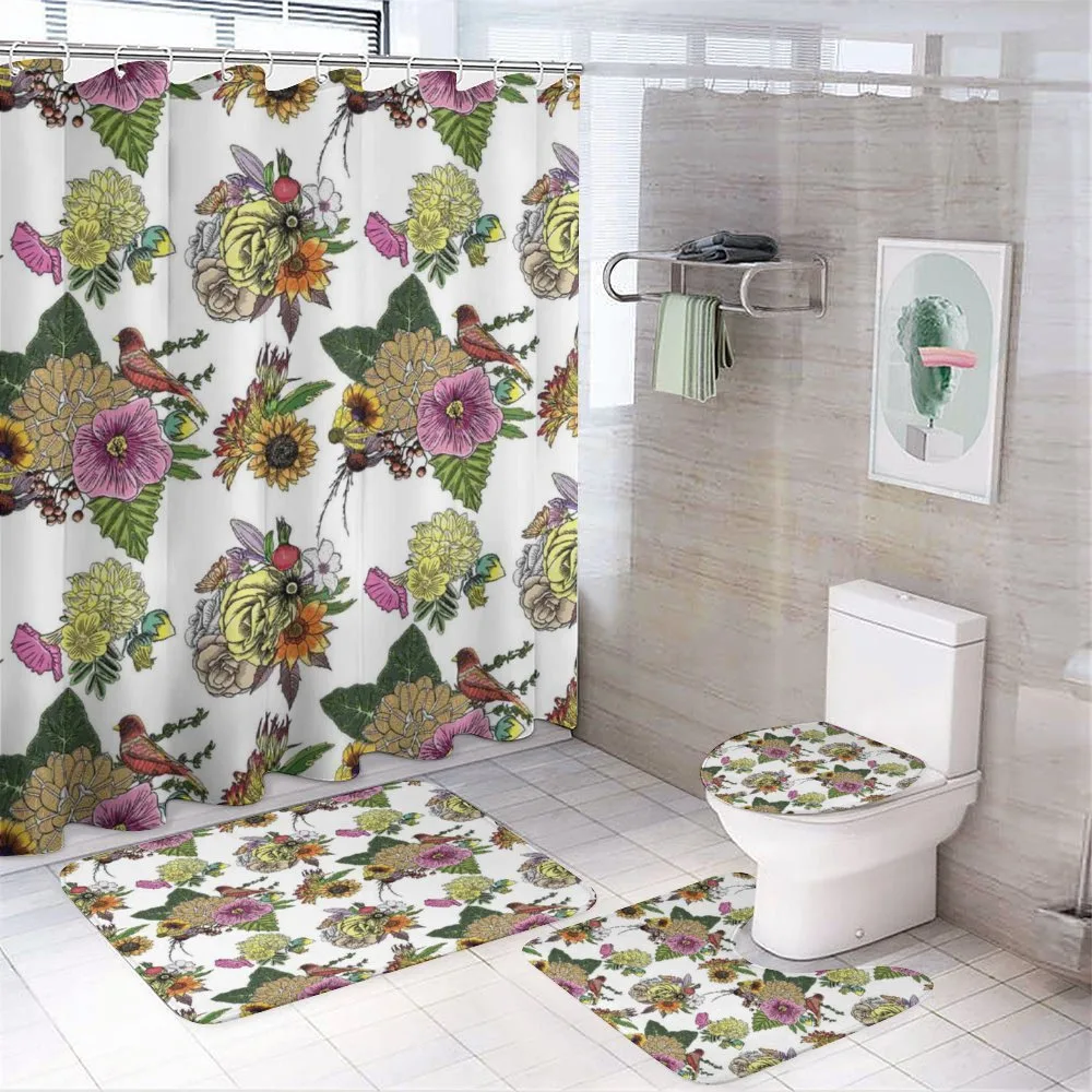 Leaves and Sunflowers — 4-Piece Bathroom Set preview