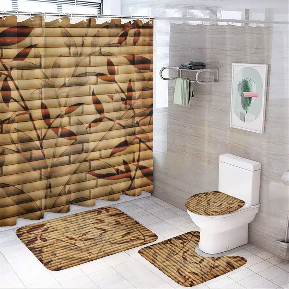 Bamboo Leaves Bohemian 4-Piece Bathroom Set product video
