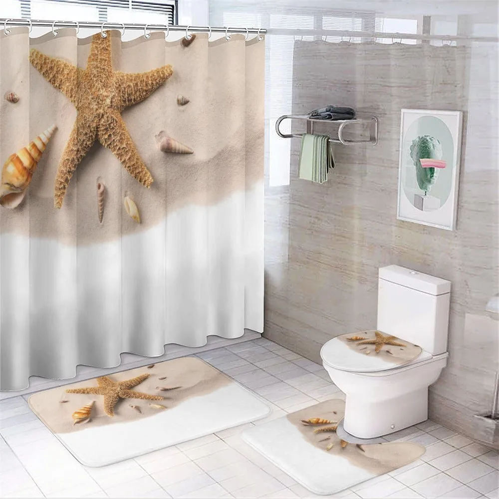 Close up Shot Seashells — 4-Piece Bathroom Set preview