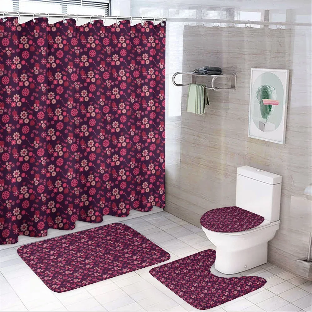Flower Blooms Abstract — 4-Piece Bathroom Set preview