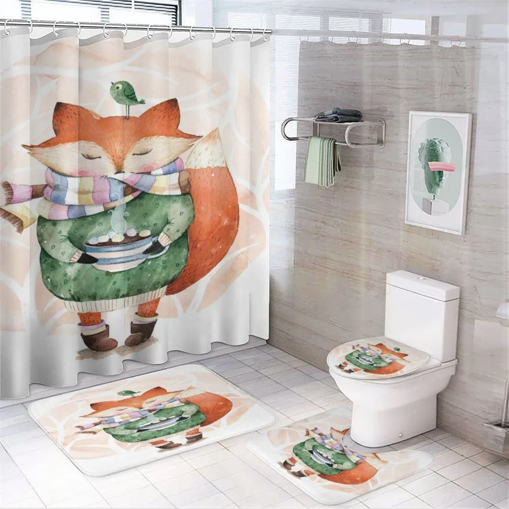 Fox Coffee Bird — 4-Piece Bathroom Set preview