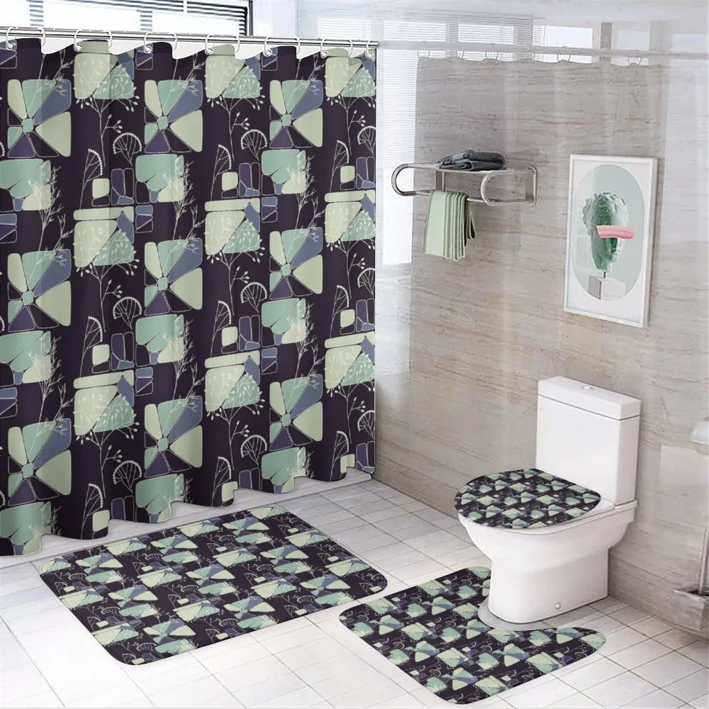 Geometric Soft Spring — 4-Piece Bathroom Set preview
