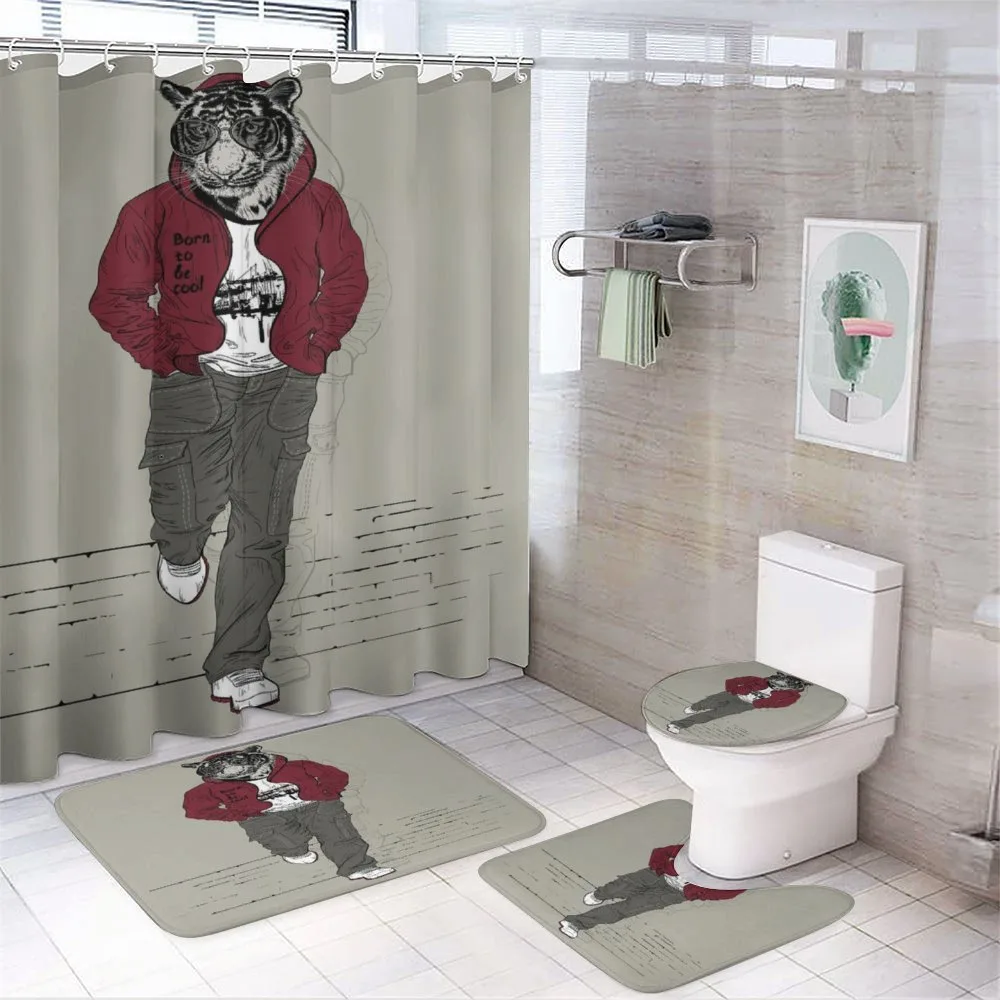 Lion Tiger Head Teenager — 4-Piece Bathroom Set preview