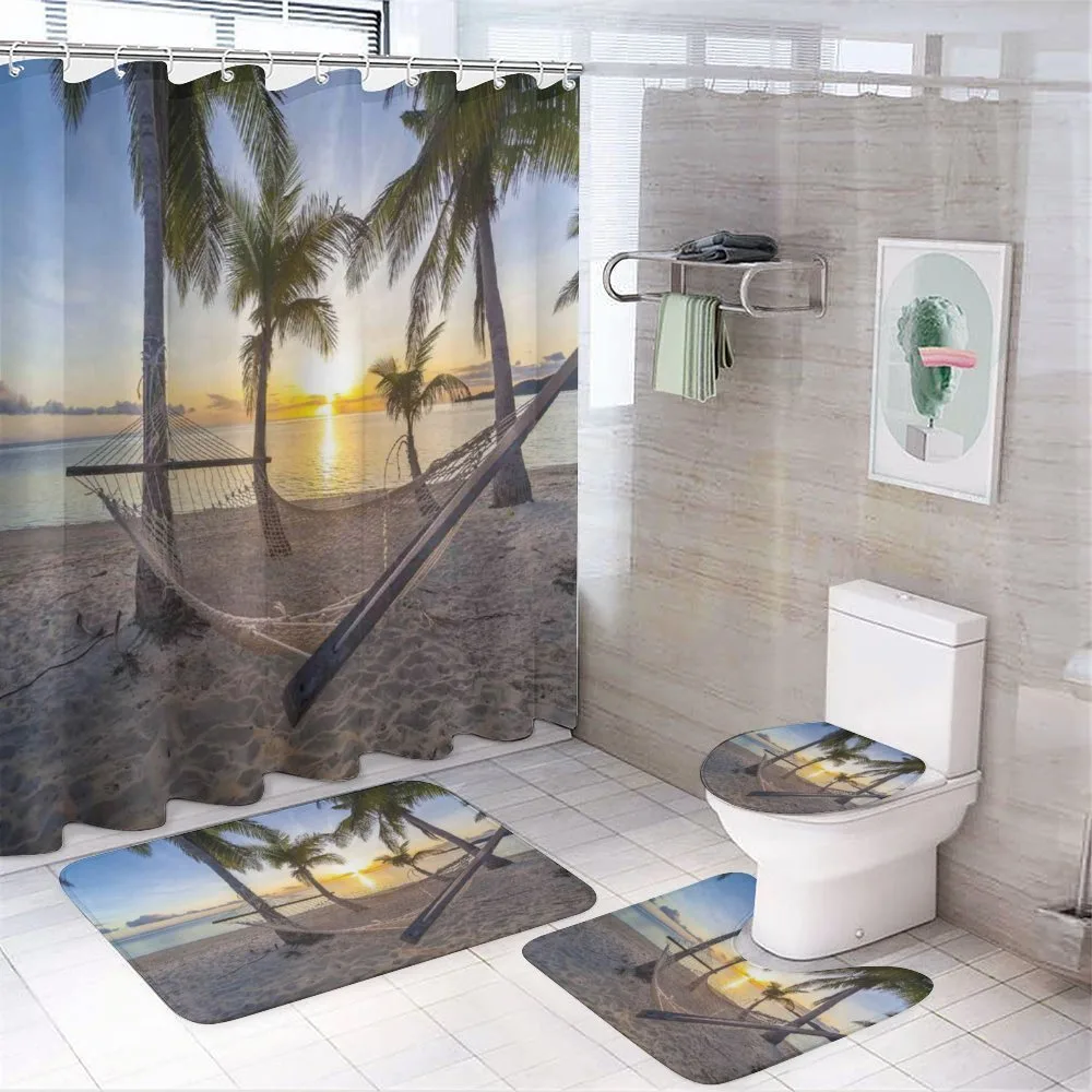 Paradise Beach Palms — 4-Piece Bathroom Set preview