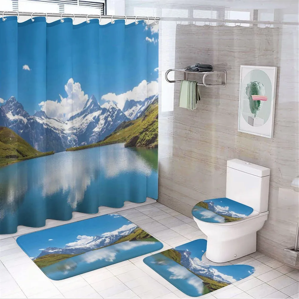 Snow Frozen Lake Swiss — 4-Piece Bathroom Set preview