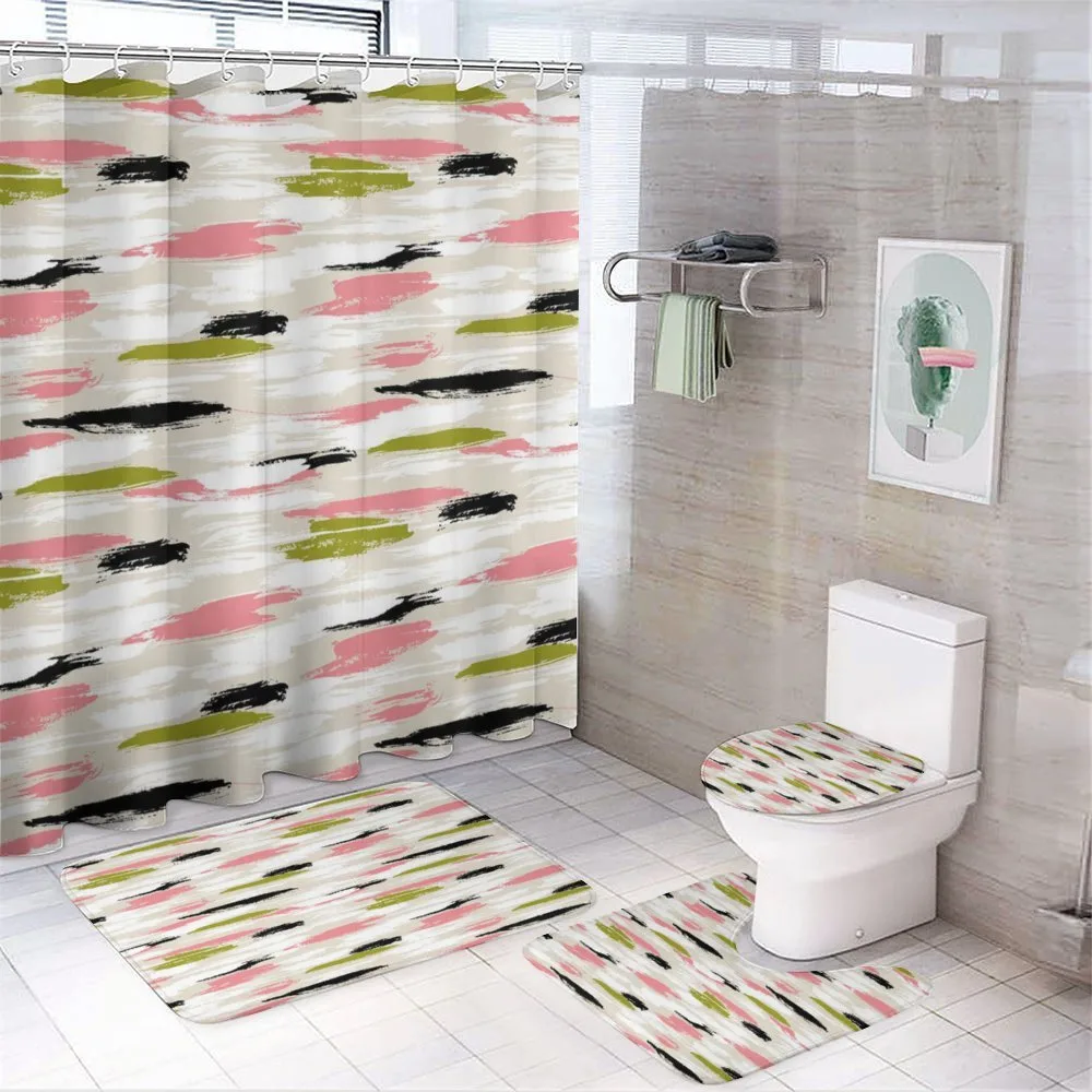 Thick Brushstrokes Stripes — 4-Piece Bathroom Set preview