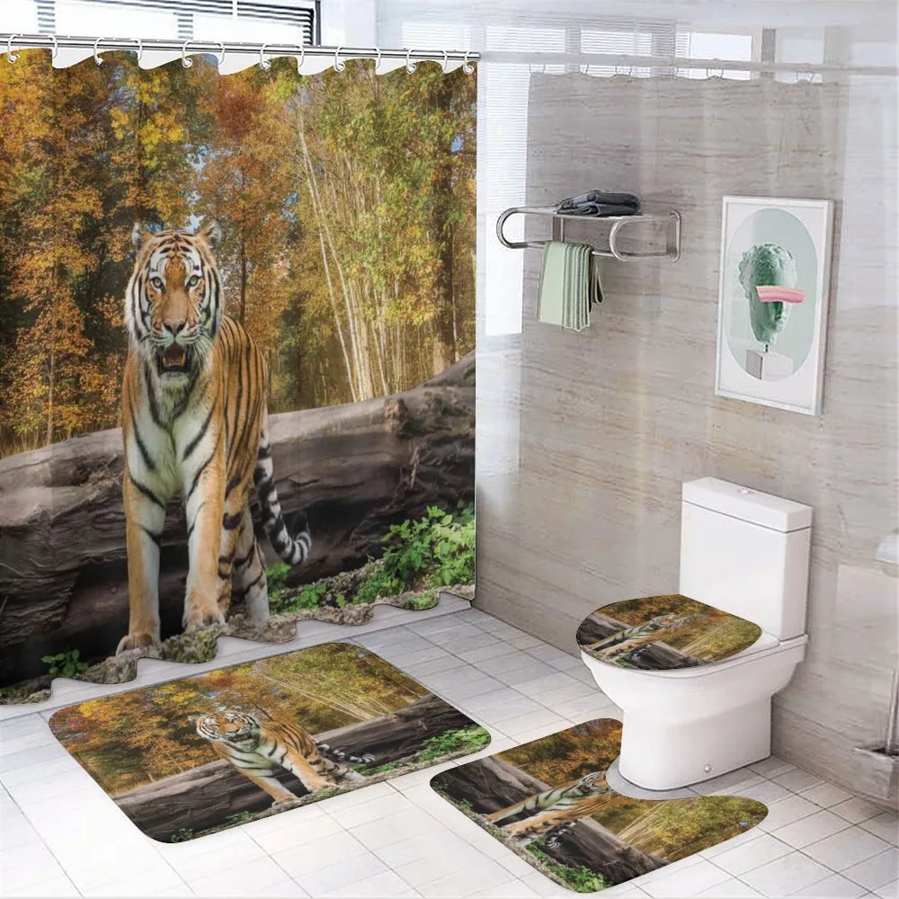Tiger in Forest — 4-Piece Bathroom Set preview