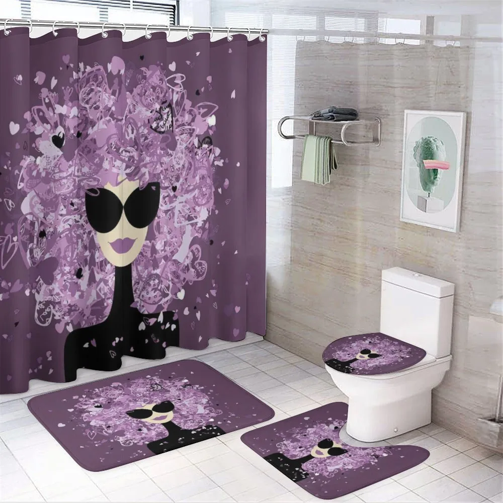 Woman Hearted Hairstyle — 4-Piece Bathroom Set preview