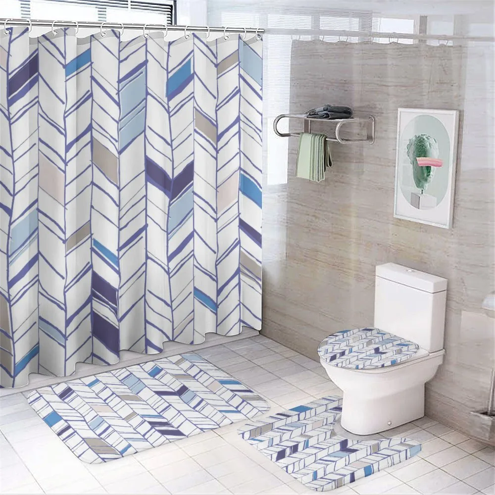 Boho Zigzag Sketchy Line — 4-Piece Bathroom Set preview