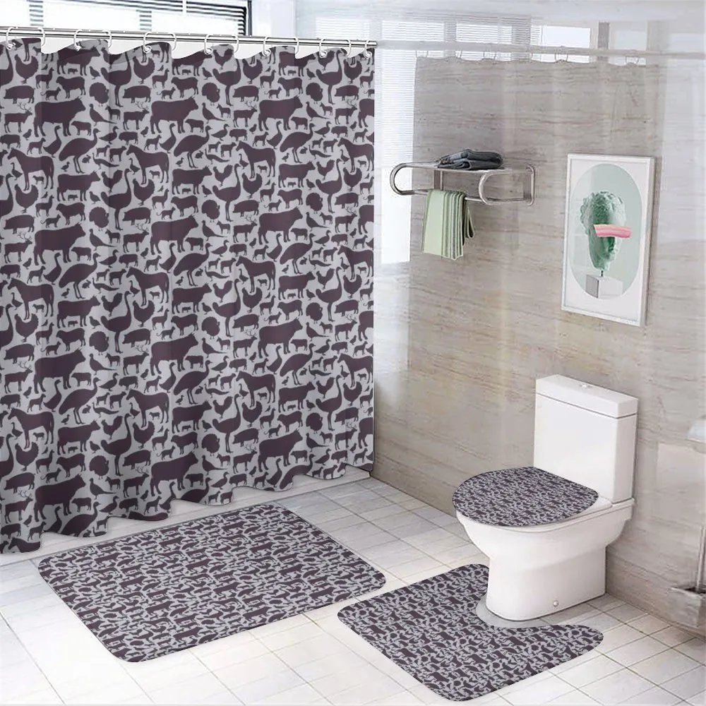 Silhouette Wild Animals Art — 4-Piece Bathroom Set preview