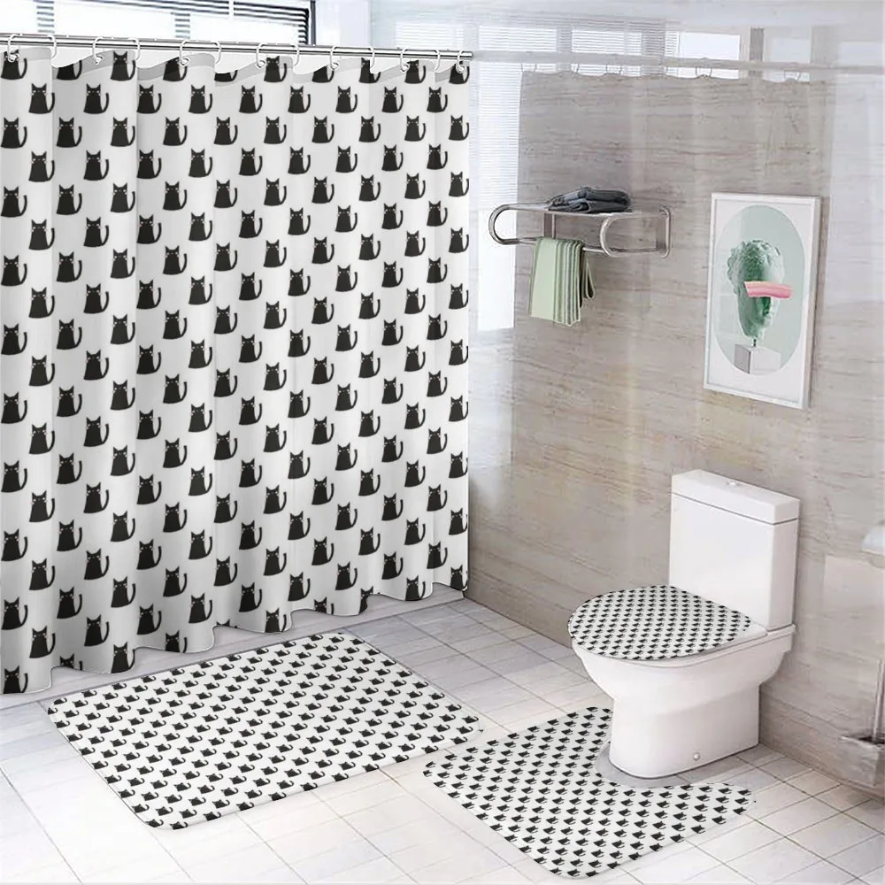 Abstract Modern Monochrome — 4-Piece Bathroom Set preview