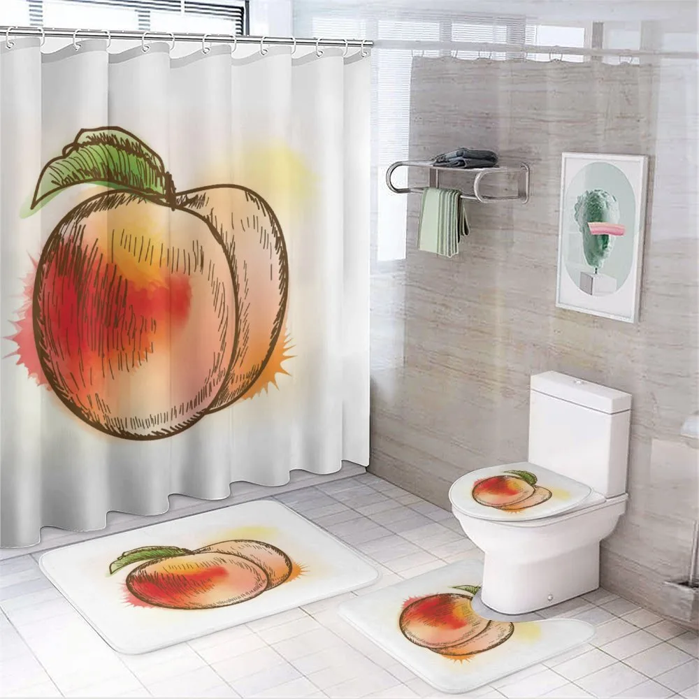 Fresh Fruit Sketch Art — 4-Piece Bathroom Set preview