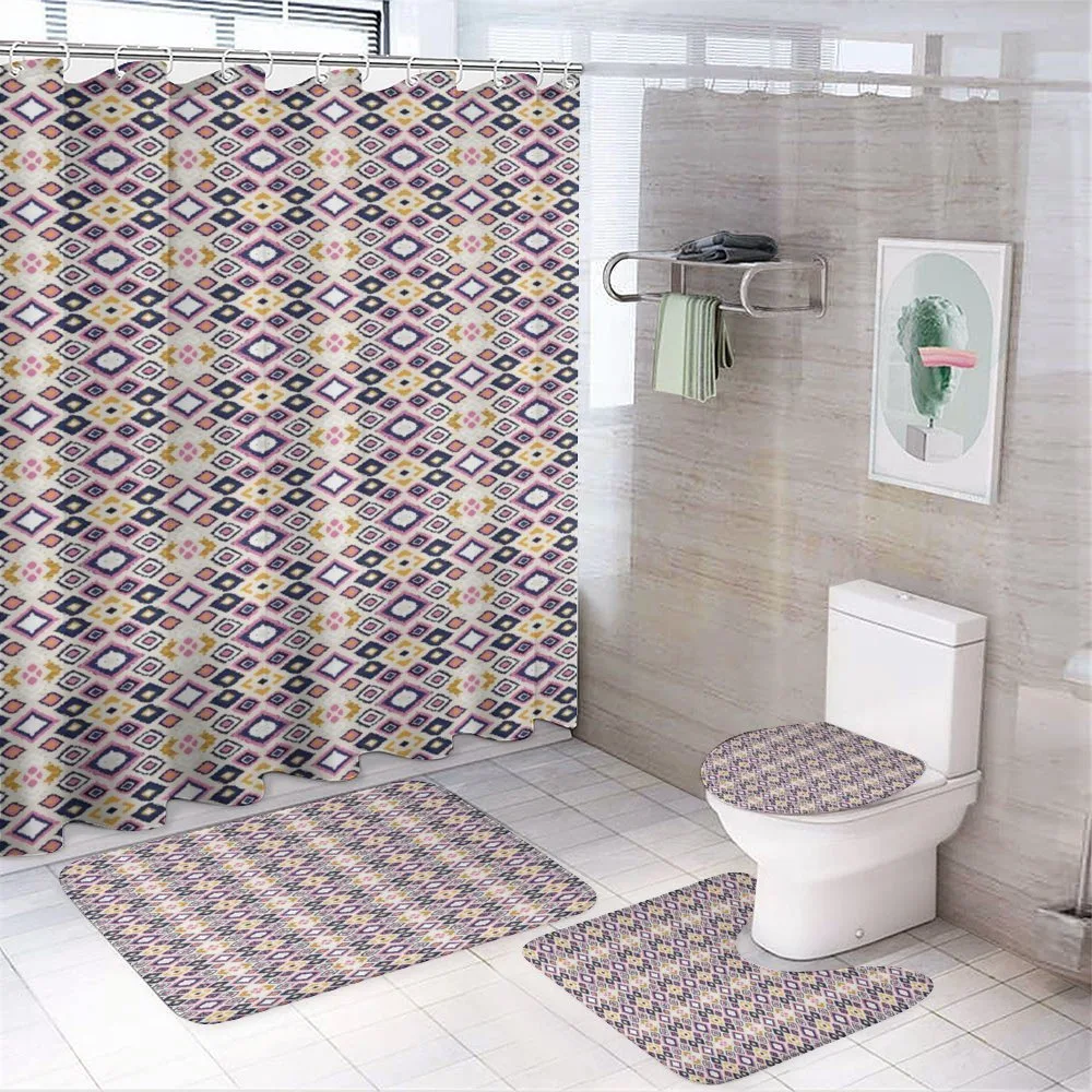Ikat Inspired Ornate Design — 4-Piece Bathroom Set preview