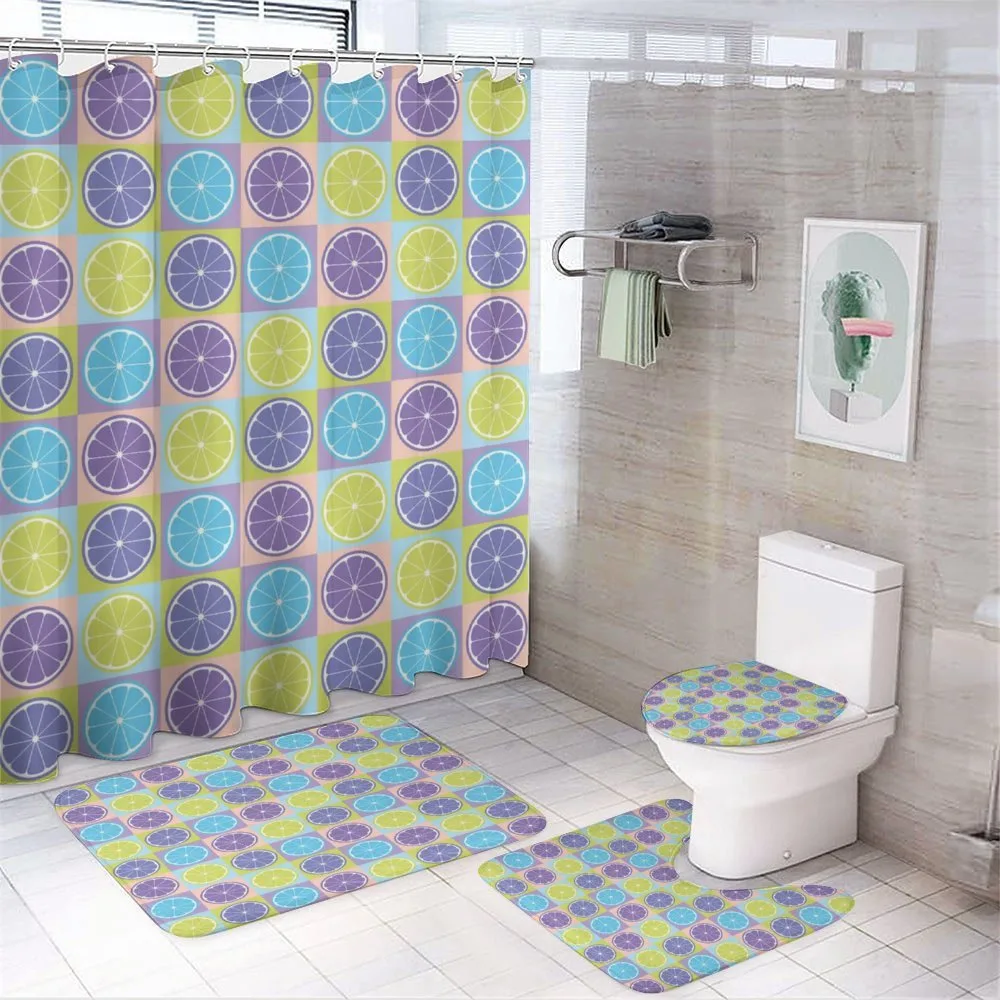 Lemon Pattern Citrus — 4-Piece Bathroom Set preview