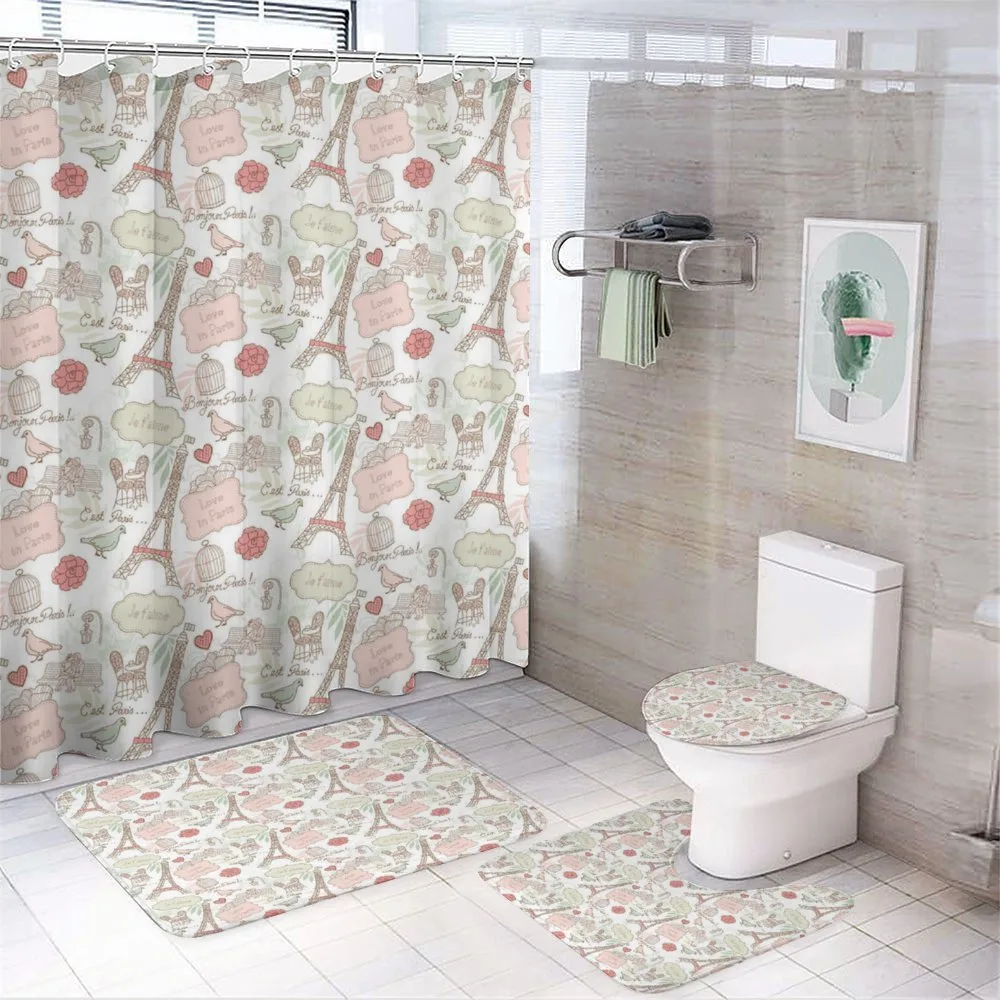 Lovers in Streets Flowers — 4-Piece Bathroom Set preview