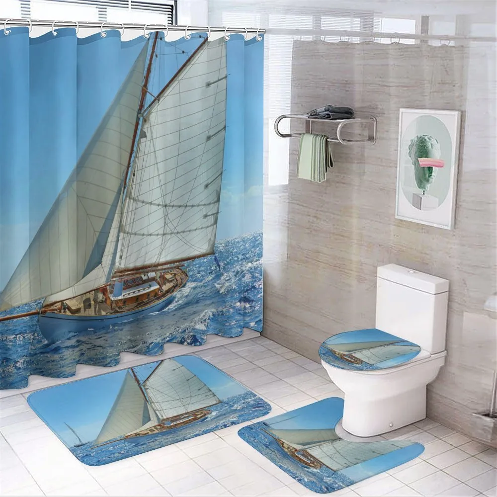 Sailboat Regatta Race — 4-Piece Bathroom Set preview