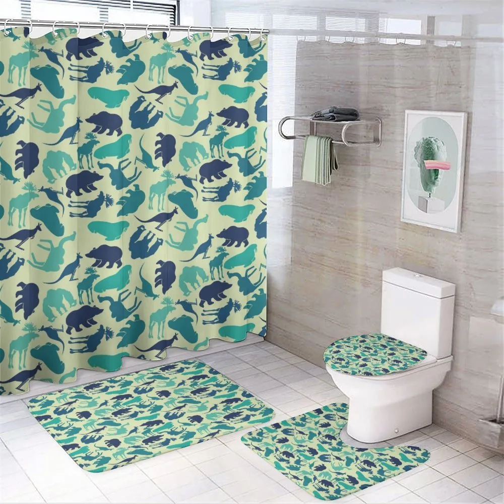 Various Animal Silhouettes — 4-Piece Bathroom Set preview