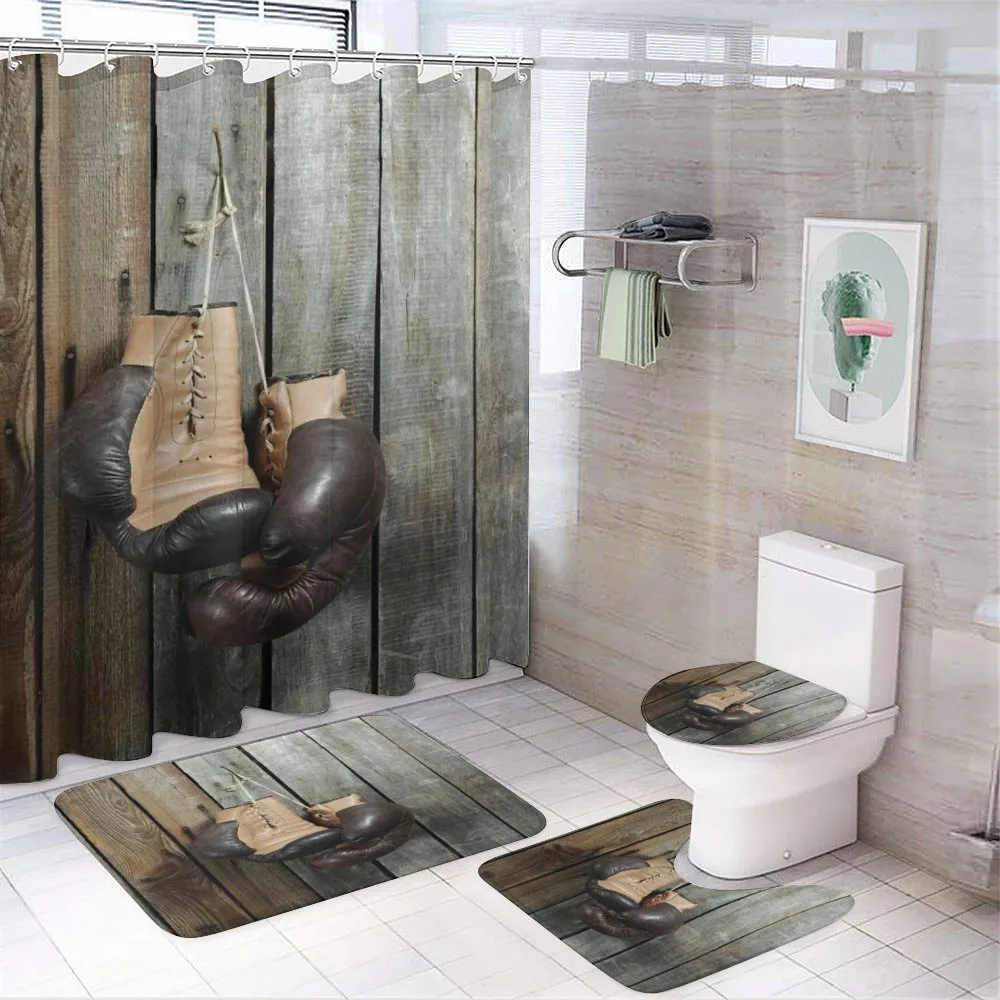 Vintage Boxing Gloves — 4-Piece Bathroom Set preview