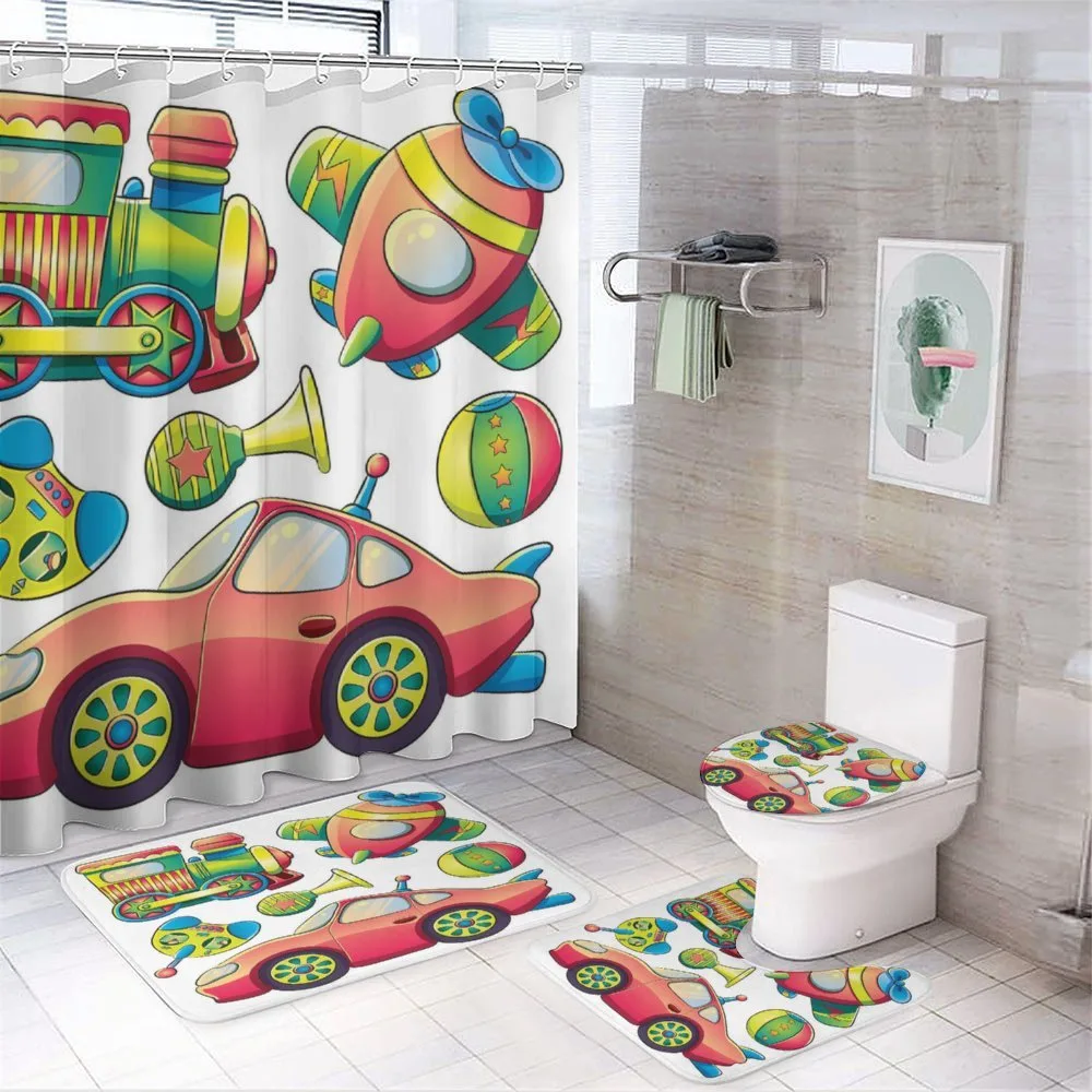 Balls Auto Tire Cartoon — 4-Piece Bathroom Set preview