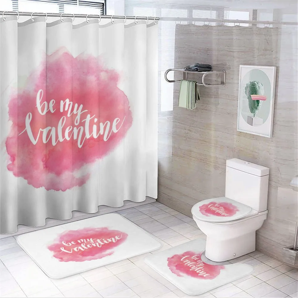 Be My Valentine Words — 4-Piece Bathroom Set preview