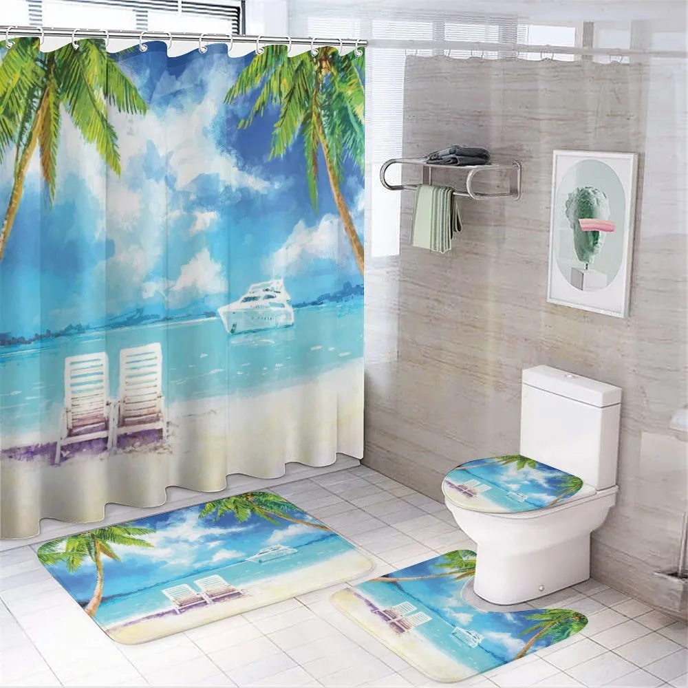 Exotic Beach Palms 4-Piece Bathroom Set product video