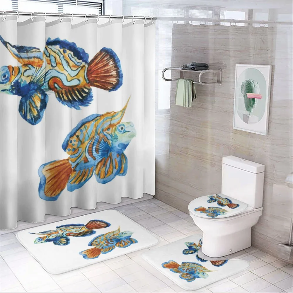 Goldfish Watercolor Style — 4-Piece Bathroom Set preview
