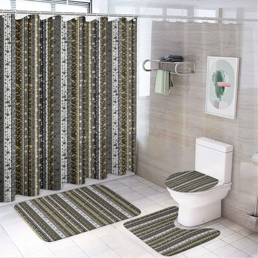 Retro Revival Line Art — 4-Piece Bathroom Set preview