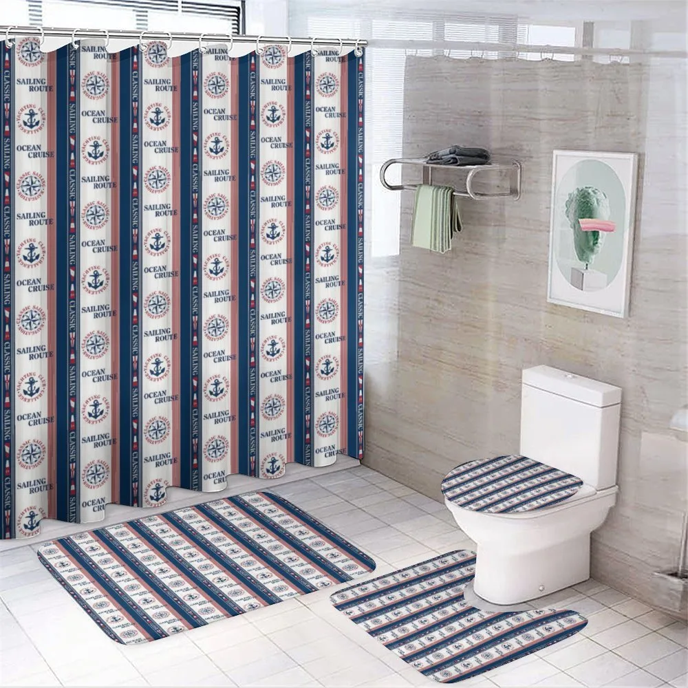 Ship Motifs Route Ocean — 4-Piece Bathroom Set preview