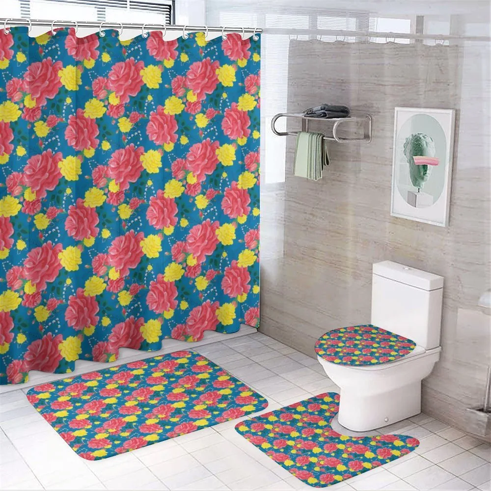 Valentine's Rose Blossoms — 4-Piece Bathroom Set preview