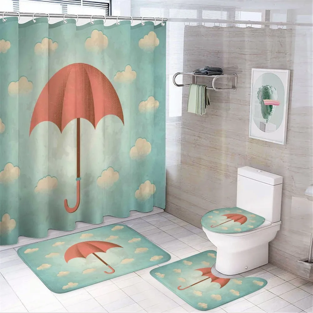 Vintage Cloudy Sky 4-Piece Bathroom Set product video