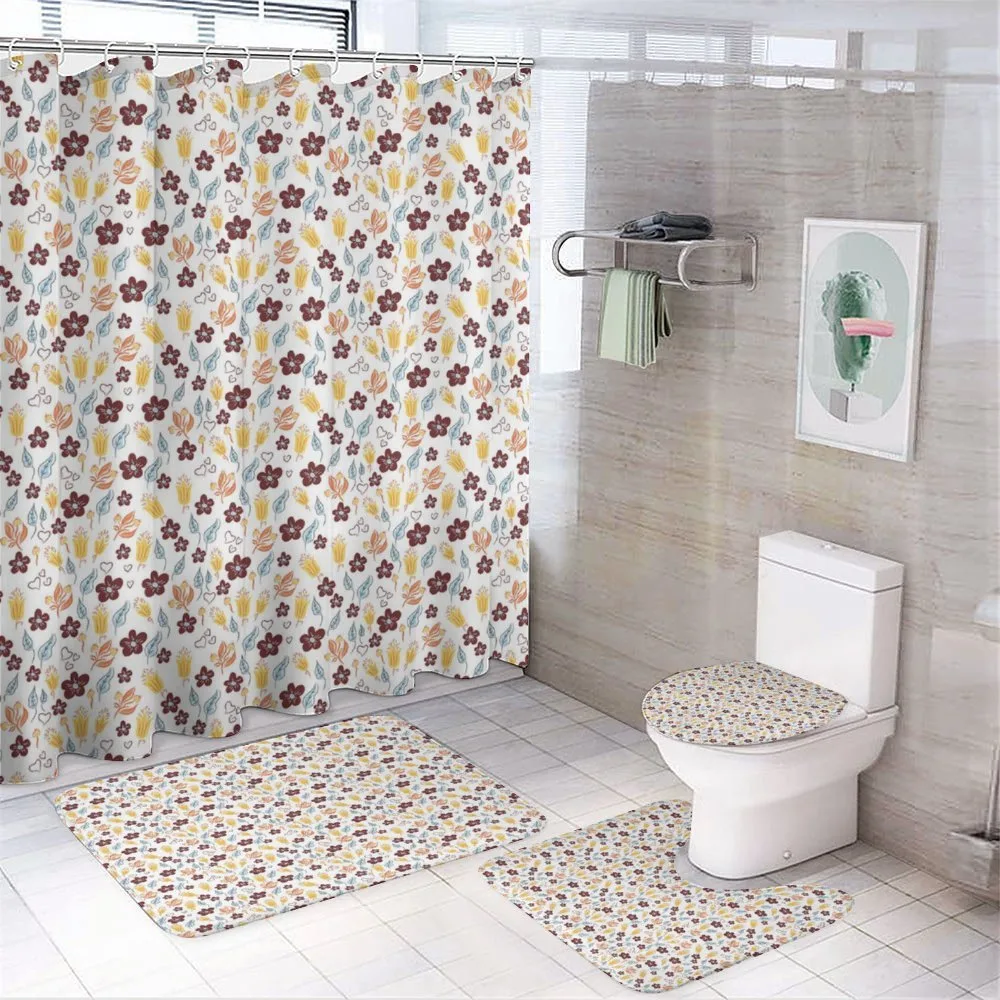 Blossoming Plants Leaves — 4-Piece Bathroom Set preview