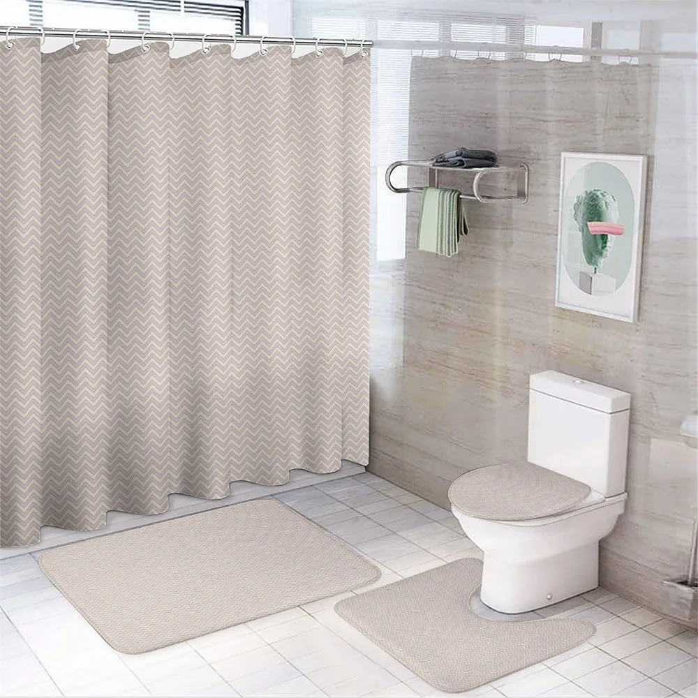 Geometric Chevron Zig Zag — 4-Piece Bathroom Set preview