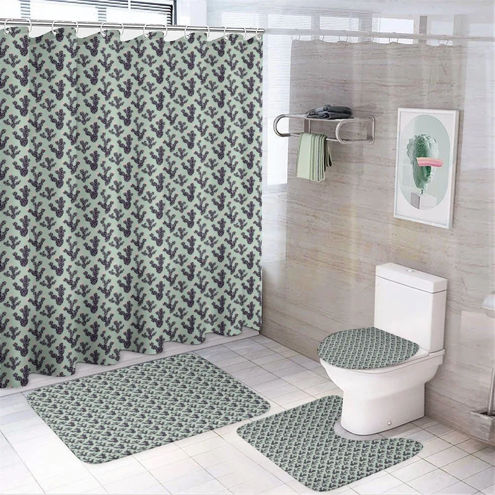 Prickle Plant and Polka Dots — 4-Piece Bathroom Set preview