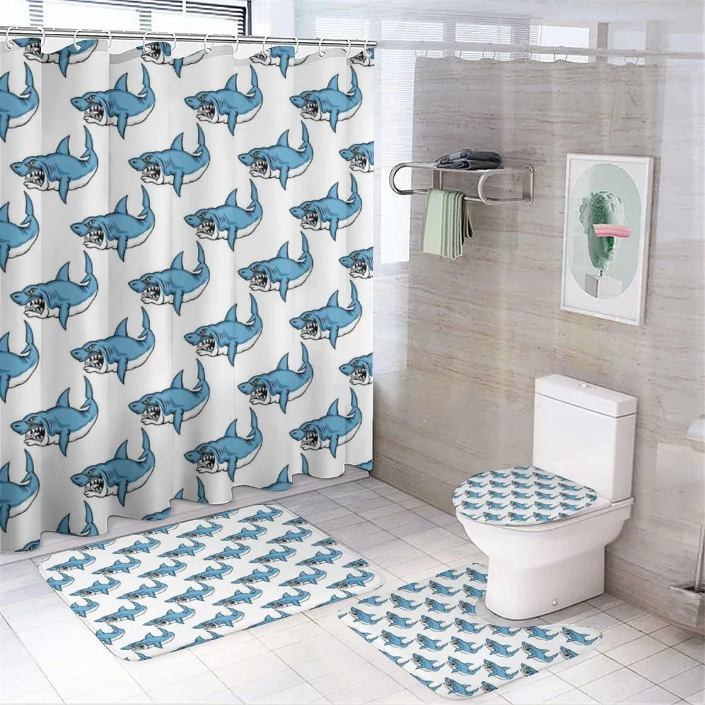 Sea Fierce Wild Shark — 4-Piece Bathroom Set preview