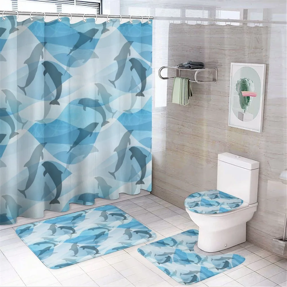Underwater Fish Pattern — 4-Piece Bathroom Set preview