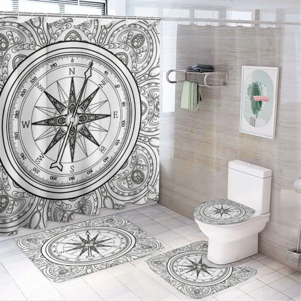 Windrose Line Art Style — 4-Piece Bathroom Set preview