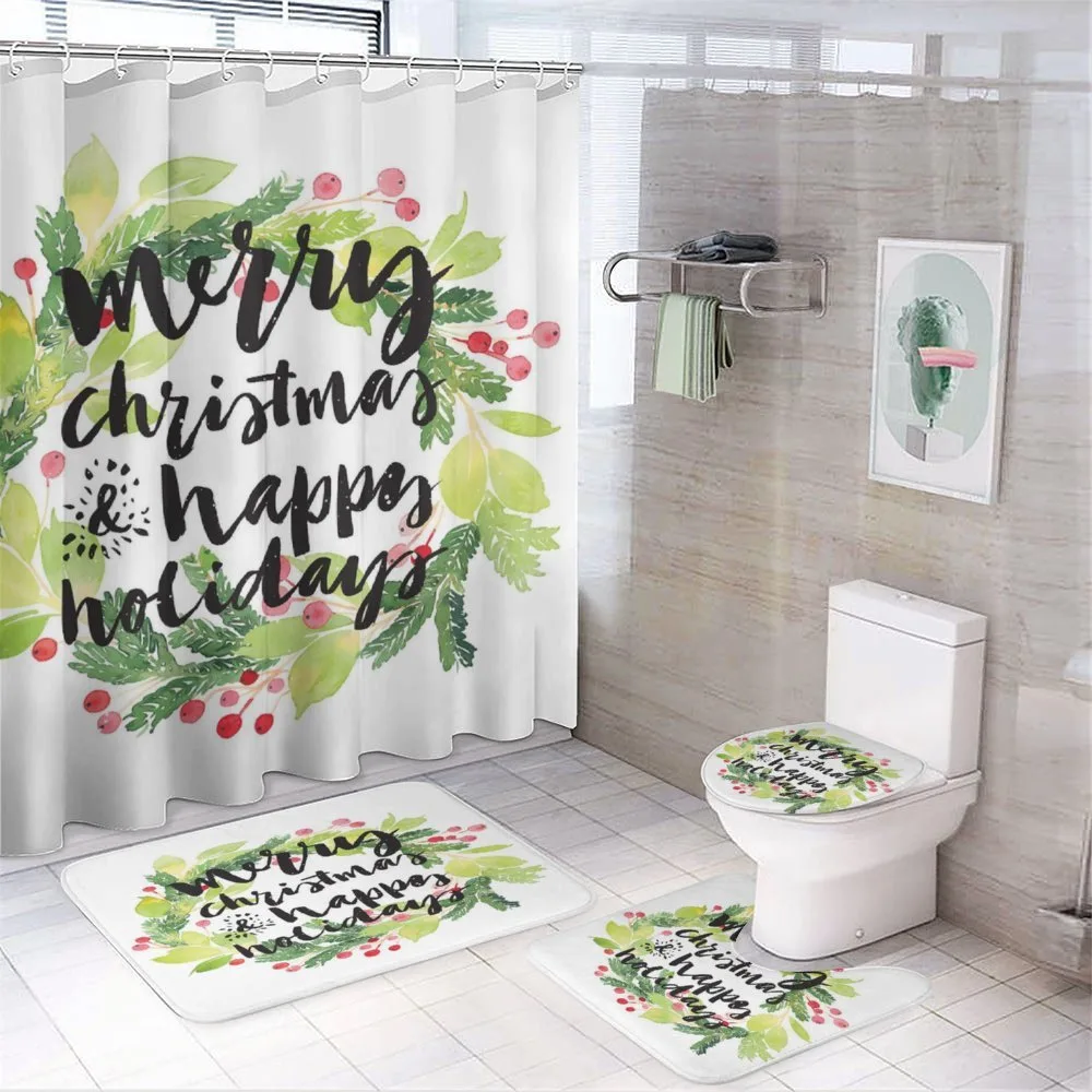 Wreath Red Berries 4-Piece Bathroom Set product video