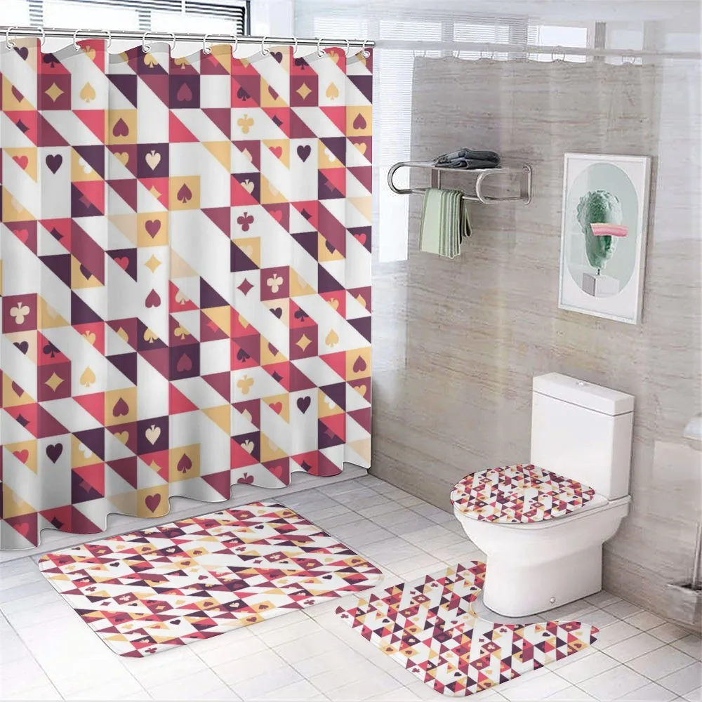 Cards and Triangles — 4-Piece Bathroom Set preview