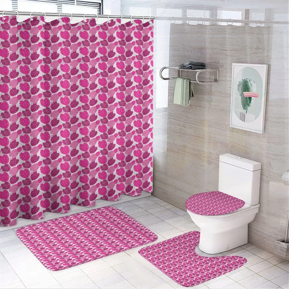 Pink Color Palette Leaves — 4-Piece Bathroom Set preview