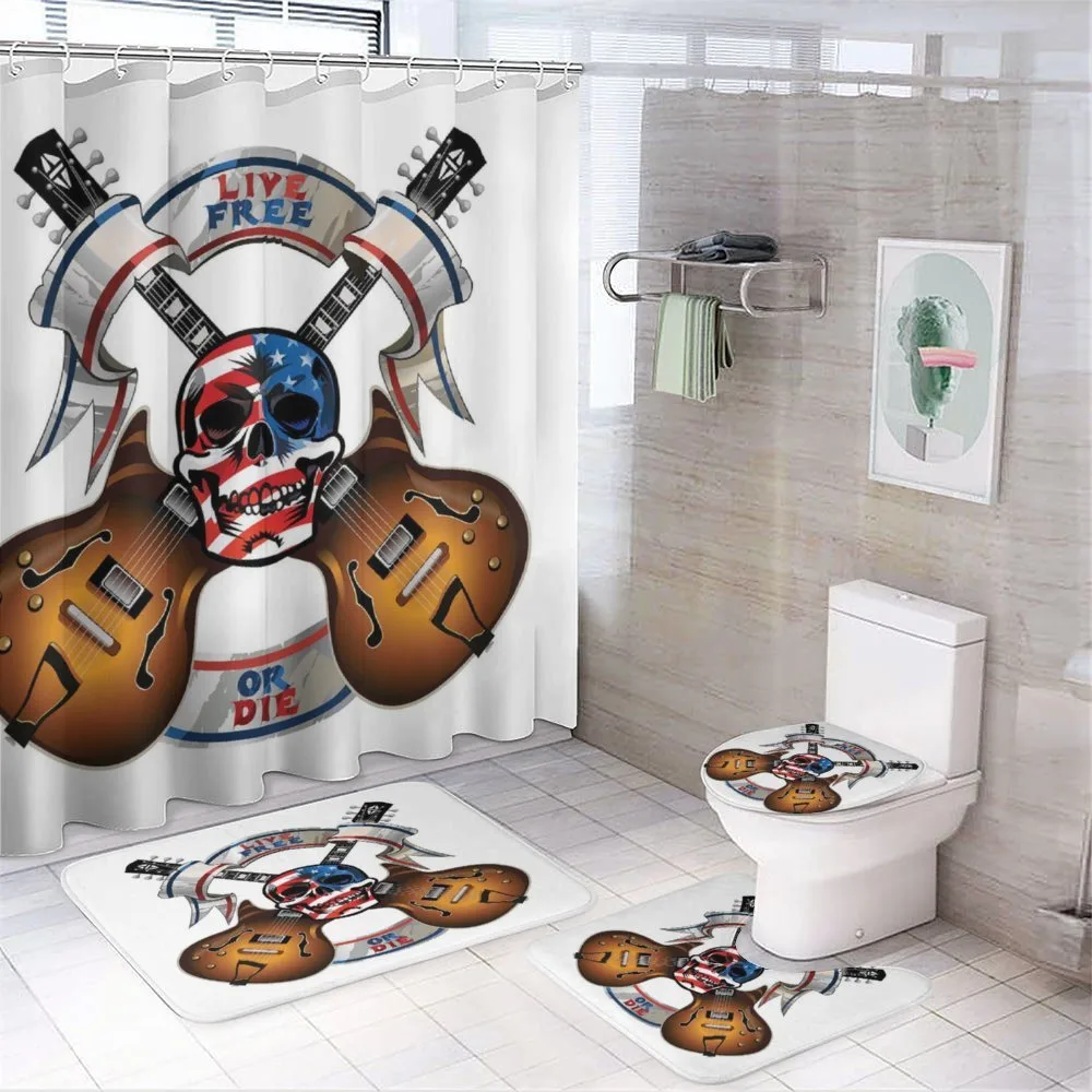 Skull Flag Biker Culture — 4-Piece Bathroom Set preview