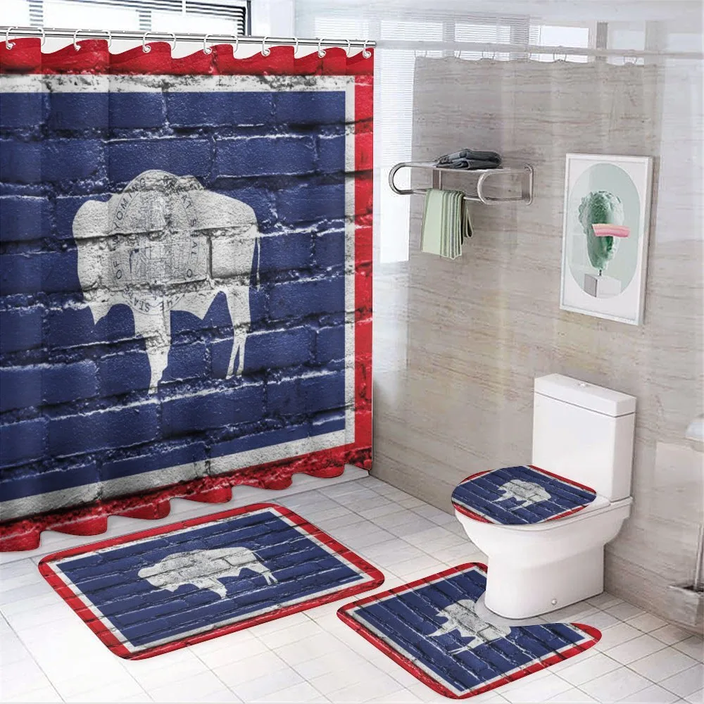 State Flag Paint on Bricks — 4-Piece Bathroom Set preview
