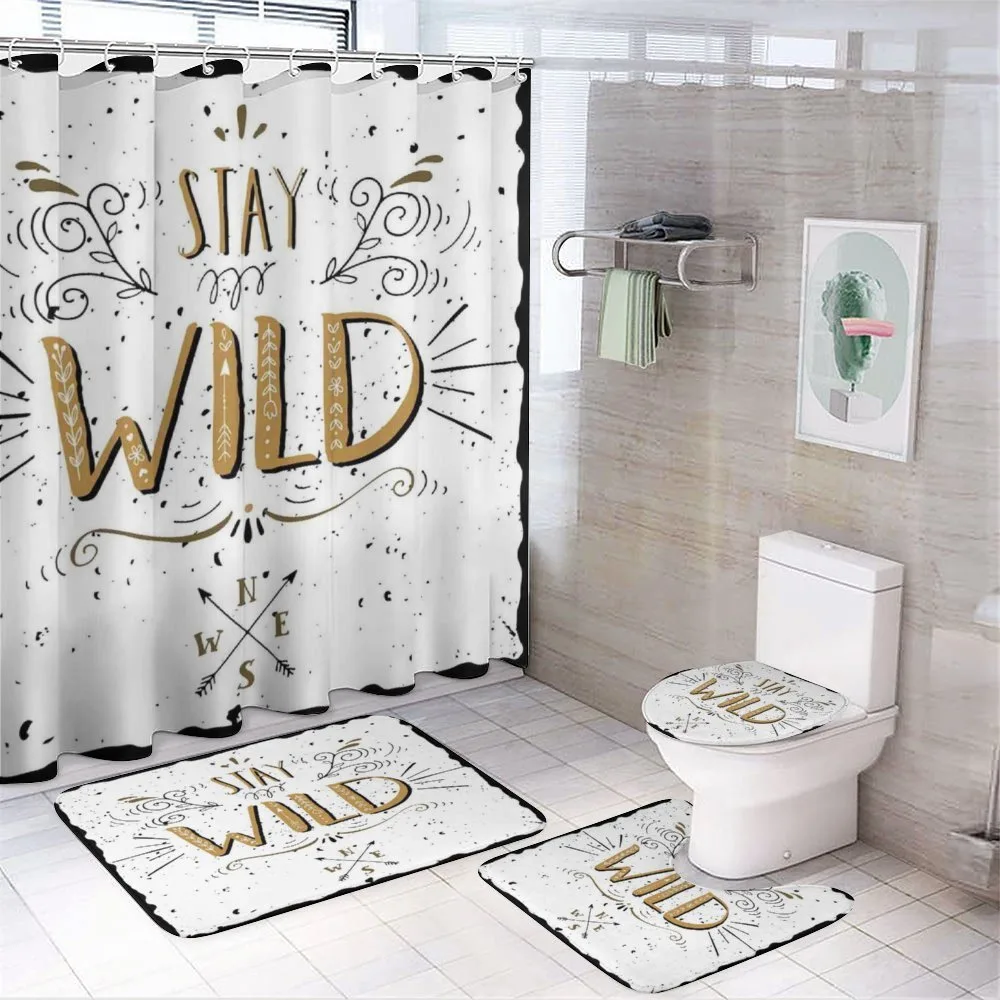 Stay Wild Hand Lettering — 4-Piece Bathroom Set preview