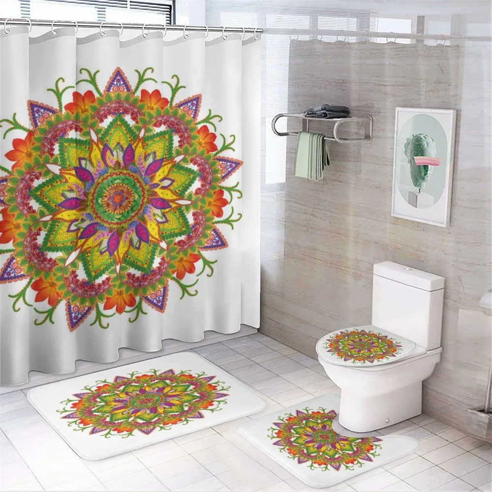 Vibrant Floral Mandala — 4-Piece Bathroom Set preview