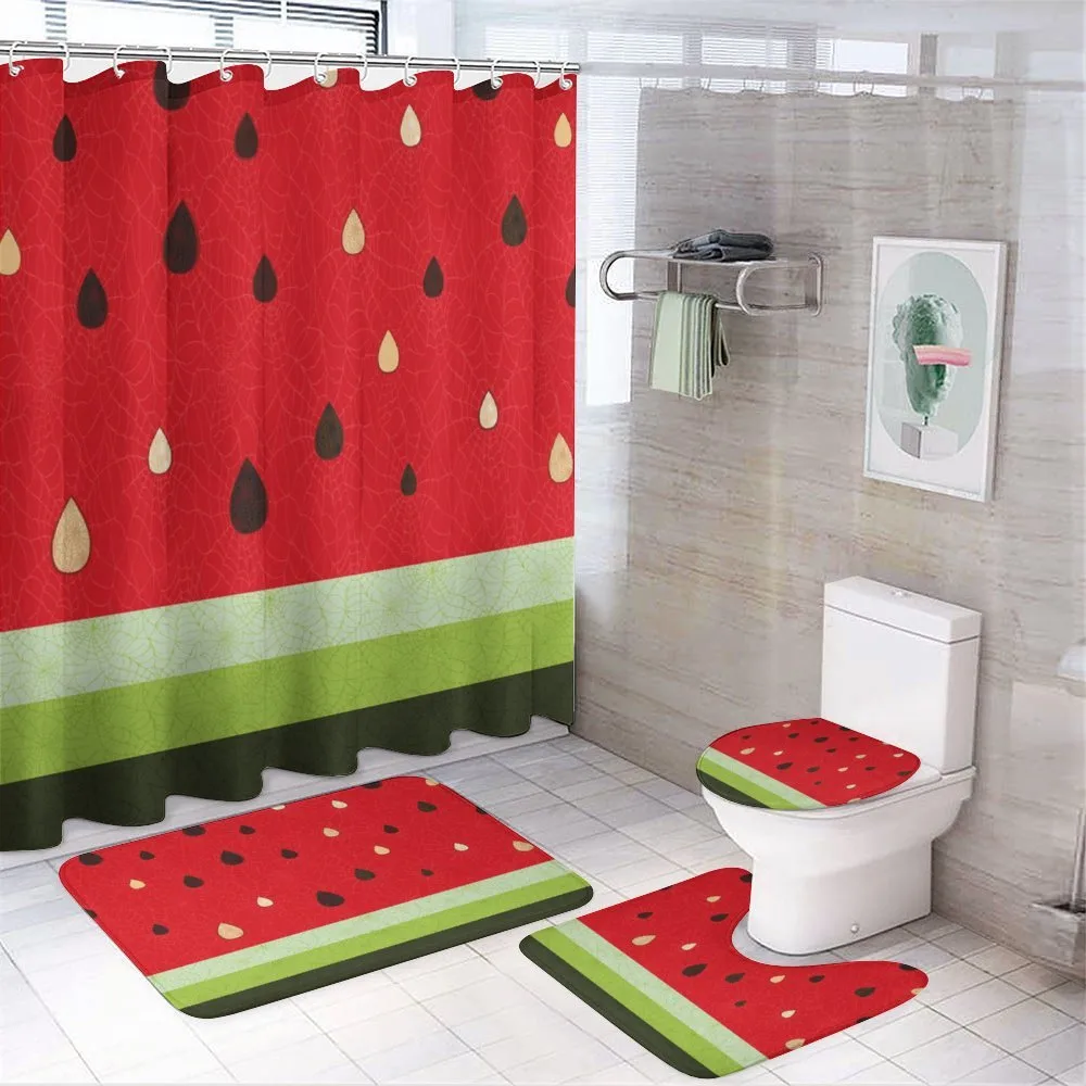 Watermelon Macro Fruit — 4-Piece Bathroom Set preview
