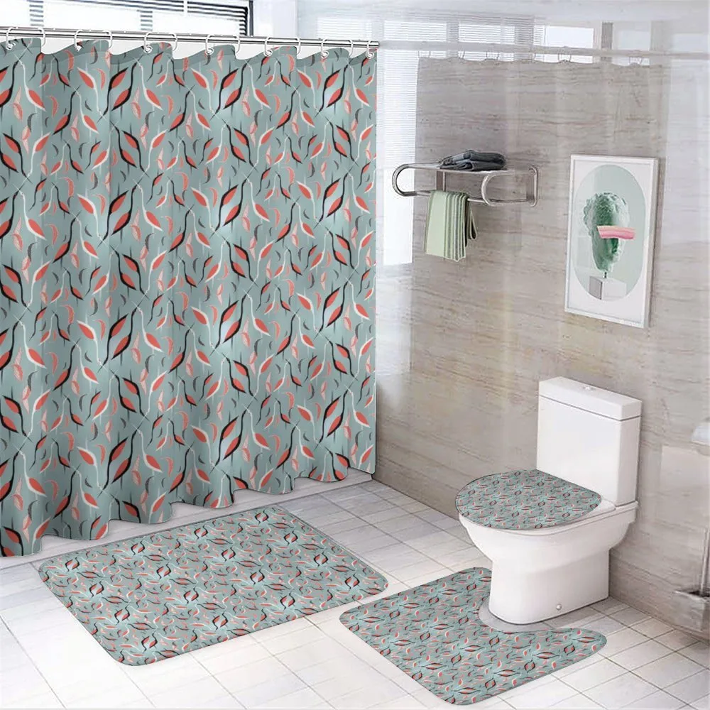 Abstract Birds and Leaves — 4-Piece Bathroom Set preview