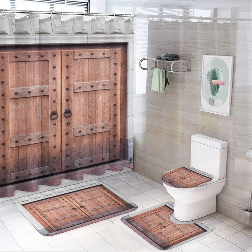 Antique French Wood Door — 4-Piece Bathroom Set preview