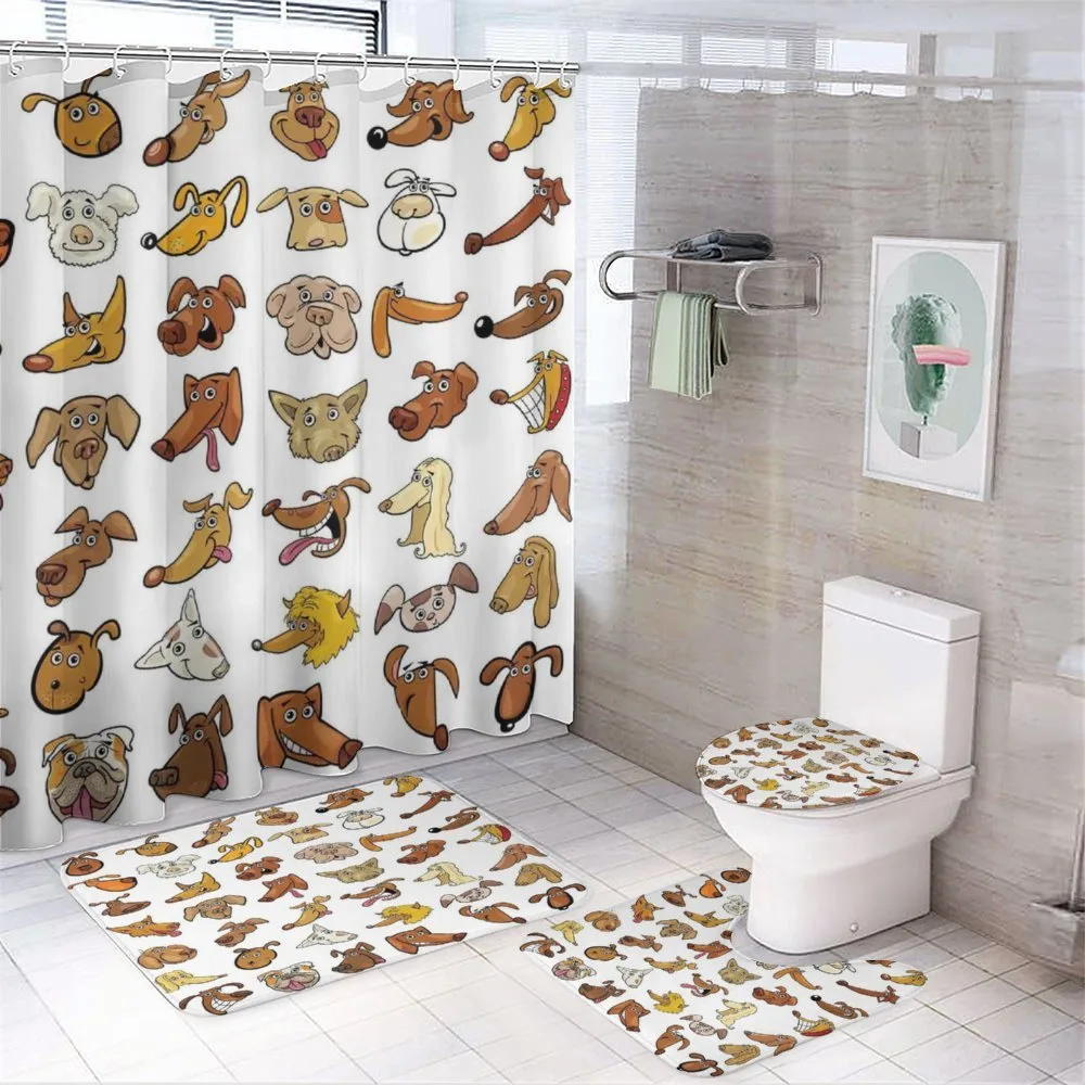 Dog Heads Puppy Canin — 4-Piece Bathroom Set preview